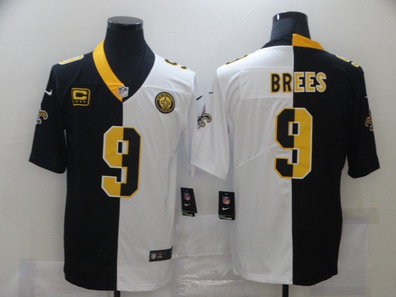 Men’s New Orleans Saints #9 Drew Brees Black White Two Tone 2021 Vapor Untouchable Stitched NFL Nike Limited Jersey