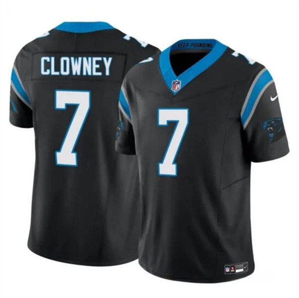 Men’s Carolina Panthers #7 Jadeveon Clowney Black 2024 F.U.S.E. Vapor Limited Football Stitched Jersey