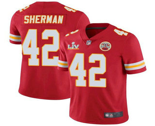 Men’s Kansas City Chiefs #42 Anthony Sherman Red 2021 Super Bowl LV Limited Stitched NFL Jersey