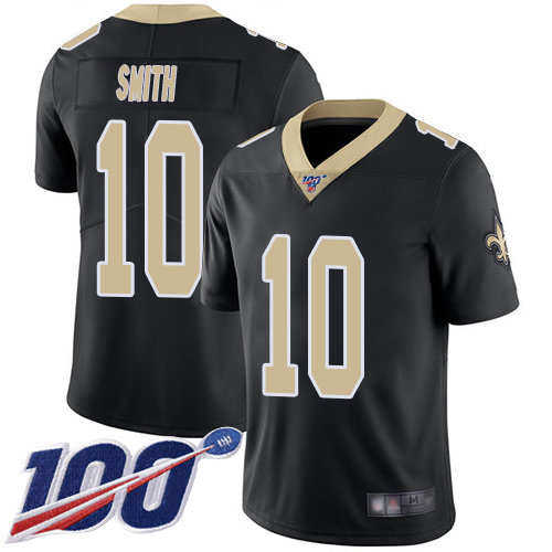 Nike Saints #10 Tre’Quan Smith Black Team Color Men’s Stitched NFL 100th Season Vapor Limited Jersey