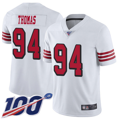 Nike 49ers #94 Solomon Thomas White Rush Men’s Stitched NFL Limited 100th Season Jersey