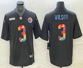Men’s Pittsburgh Steelers #3 Russell Wilson Multi Color Black 2020 NFL Crucial Catch Vapor Untouchable Nike Limited Jersey
