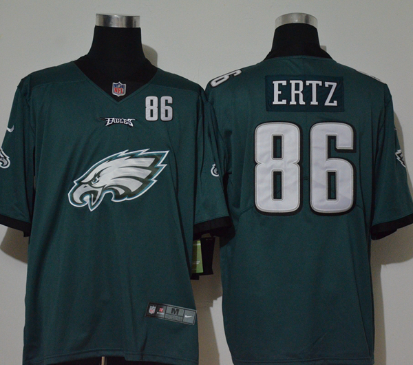 Men’s Philadelphia Eagles #86 Zach Ertz Midnight Green 2020 Big Logo Number Vapor Untouchable Stitched NFL Nike Fashion Limited Jersey