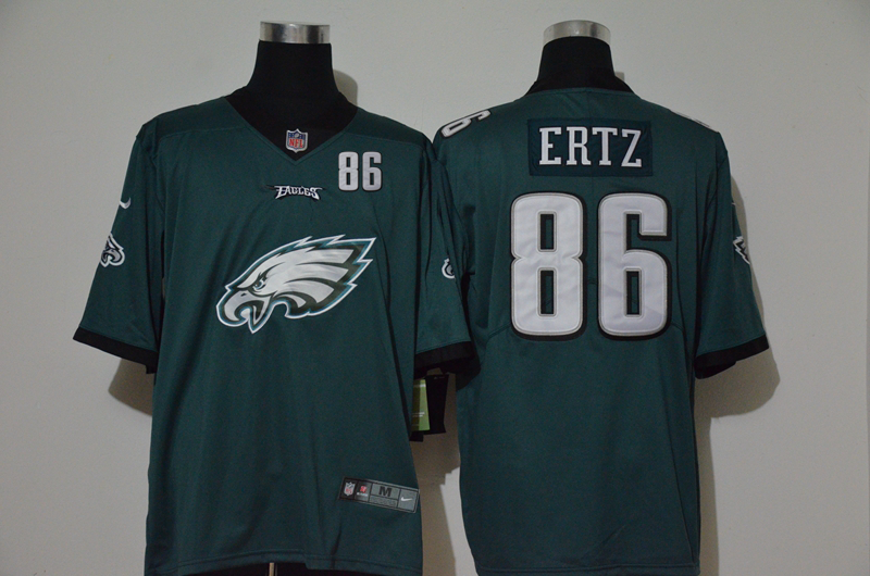 Men’s Philadelphia Eagles #86 Zach Ertz Midnight Green 2020 Big Logo Number Vapor Untouchable Stitched NFL Nike Fashion Limited Jersey