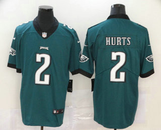 Men’s Philadelphia Eagles #2 Jalen Hurts Midnight Green 2020 Vapor Untouchable Stitched NFL Nike Limited Jersey