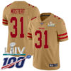 Nike 49ers #31 Raheem Mostert Gold Super Bowl LIV 2020 Men’s Stitched NFL Limited Inverted Legend 100th Season Jersey
