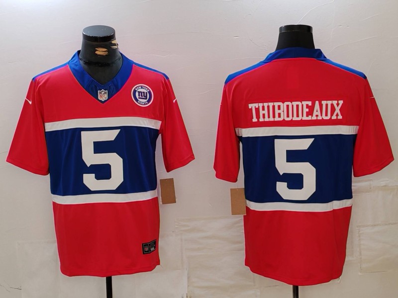 Men’s New York Giants #5 Kayvon Thibodeaux Limited Red Alternate FUSE Team Patch Vapor Jersey