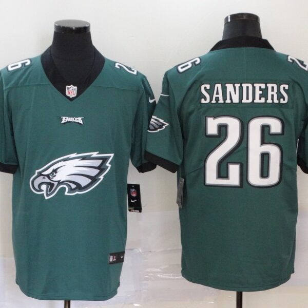 Men’s Philadelphia Eagles #26 Miles Sanders Midnight Green 2020 Big Logo Vapor Untouchable Stitched NFL Nike Fashion Limited Jersey