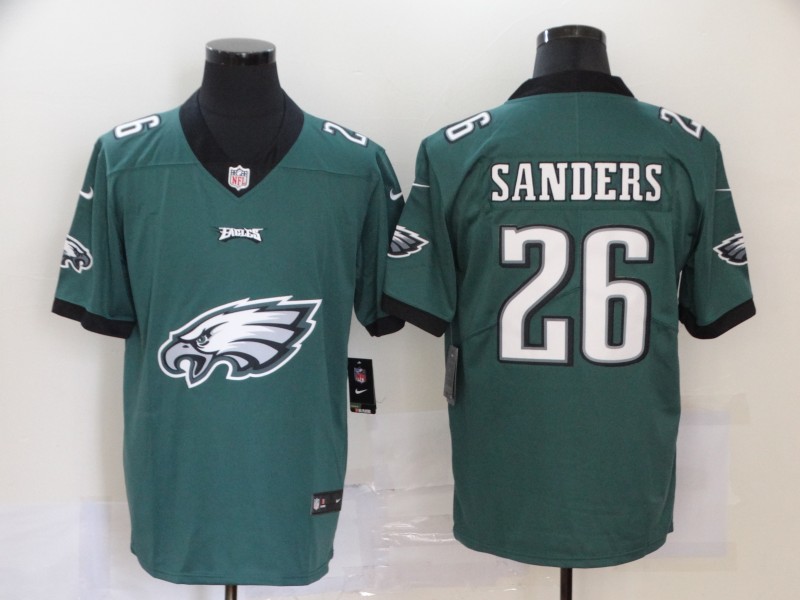 Men’s Philadelphia Eagles #26 Miles Sanders Midnight Green 2020 Big Logo Vapor Untouchable Stitched NFL Nike Fashion Limited Jersey