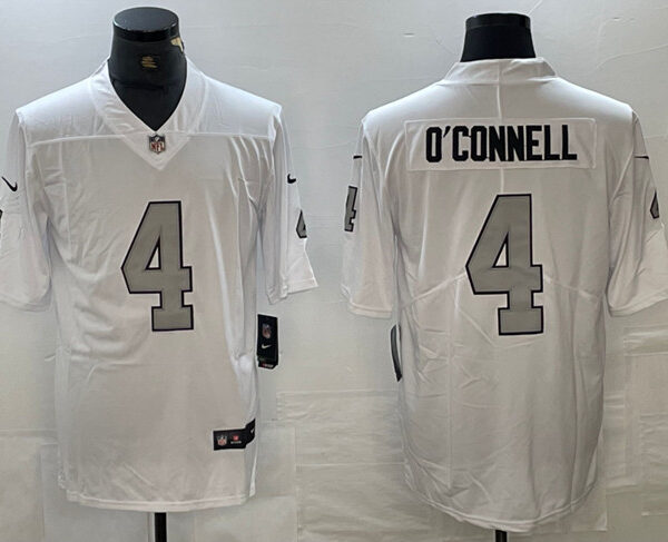 Men’s Las Vegas Raiders #4 Aidan O’Connell White Vapor Untouchable Football Stitched Jersey