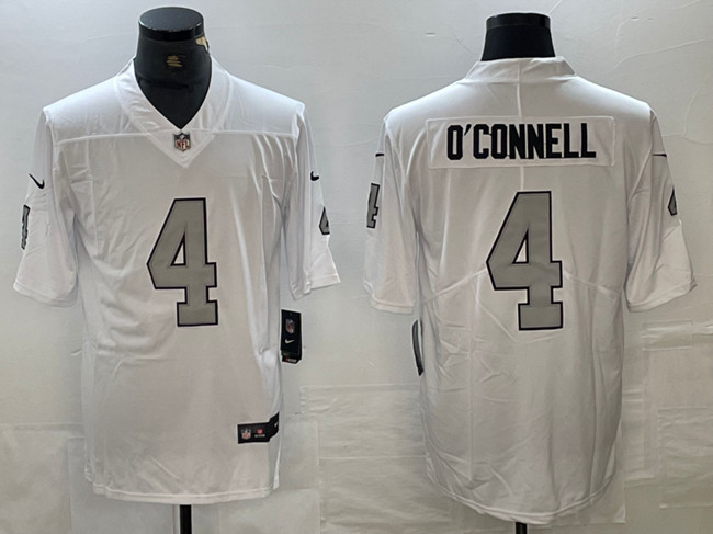 Men’s Las Vegas Raiders #4 Aidan O’Connell White Vapor Untouchable Football Stitched Jersey