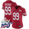 Nike 49ers #99 DeForest Buckner Red Super Bowl LIV 2020 Team Color Women’s Stitched NFL 100th Season Vapor Limited Jersey