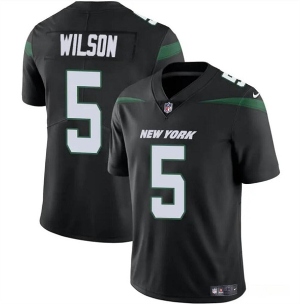 Men’s New York Jets #5 Garrett Wilson Black Vapor Untouchable Limited Football Stitched Jersey