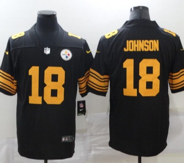 Men’s Pittsburgh Steelers #18 Diontae Johnson Black 2020 Color Rush Stitched NFL Nike Limited Jersey