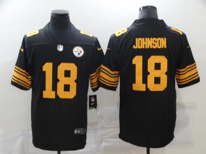 Men’s Pittsburgh Steelers #18 Diontae Johnson Black 2020 Color Rush Stitched NFL Nike Limited Jersey