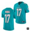 Men Miami Dolphins #17 Jaylen Waddle Aqua 2021 Vapor Untouchable Limited Stitched NFL Jersey