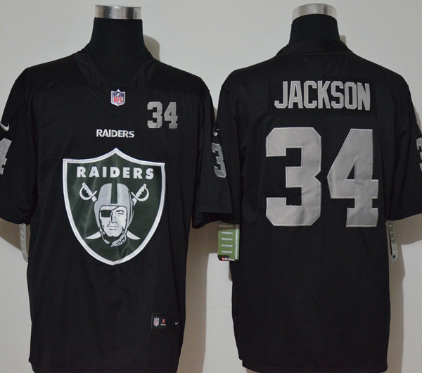 Men’s Las Vegas Raiders #34 Bo Jackson Black 2020 Big Logo Number Vapor Untouchable Stitched NFL Nike Fashion Limited Jersey