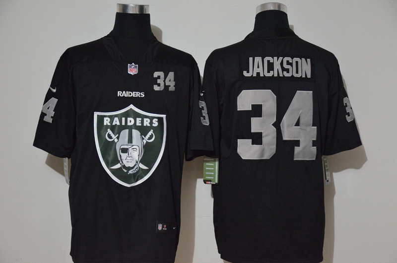 Men’s Las Vegas Raiders #34 Bo Jackson Black 2020 Big Logo Number Vapor Untouchable Stitched NFL Nike Fashion Limited Jersey