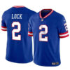 Men’s New York Giants #2 Drew Lock Blue Throwback Vapor Untouchable Limited Football Stitched Jersey