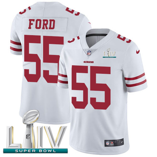Nike 49ers #55 Dee Ford White Super Bowl LIV 2020 Men’s Stitched NFL Vapor Untouchable Limited Jersey