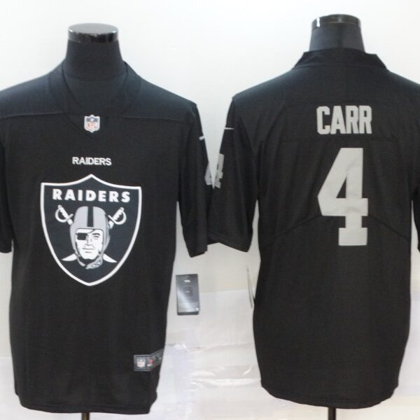 Men’s Las Vegas Raiders #4 Derek Carr Black 2020 Big Logo Vapor Untouchable Stitched NFL Nike Fashion Limited Jersey