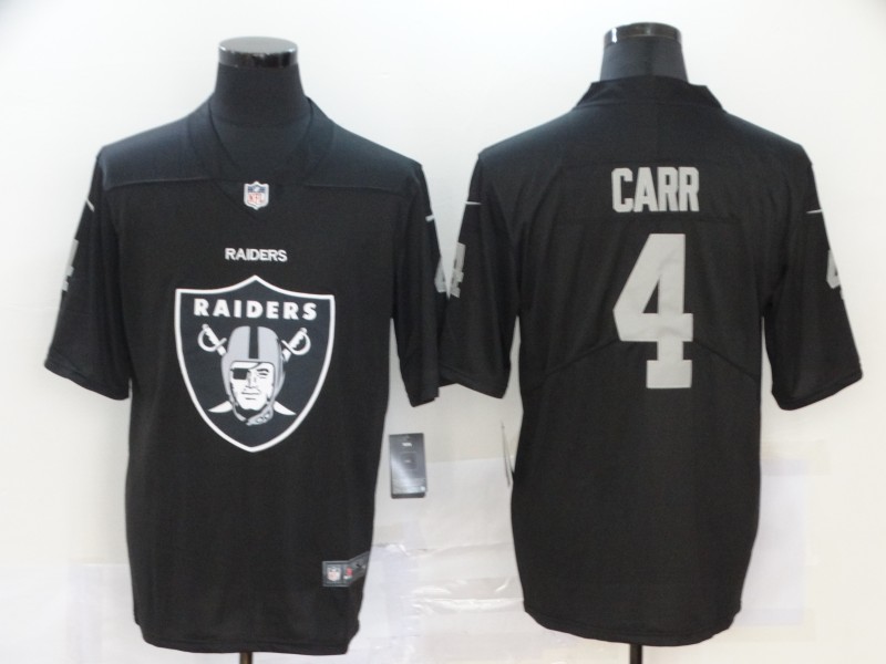 Men’s Las Vegas Raiders #4 Derek Carr Black 2020 Big Logo Vapor Untouchable Stitched NFL Nike Fashion Limited Jersey