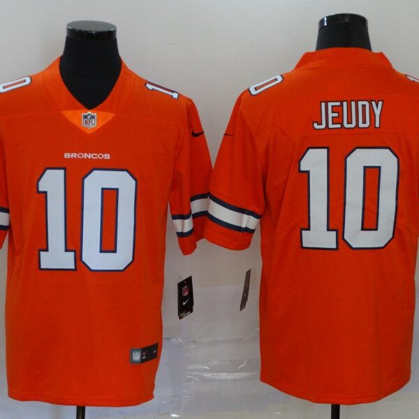 Men’s Denver Broncos #10 Jerry Jeudy Orange 2020 Color Rush Stitched NFL Nike Limited Jersey