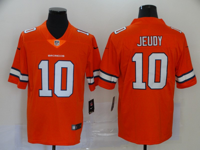 Men’s Denver Broncos #10 Jerry Jeudy Orange 2020 Color Rush Stitched NFL Nike Limited Jersey