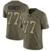 Nike Patriots #77 Michael Bennett Olive Camo Men’s Stitched NFL Limited 2017 Salute To Service Jersey