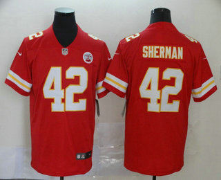 Men’s Kansas City Chiefs #42 Anthony Sherman Red 2017 Vapor Untouchable Stitched NFL Nike Limited Jersey