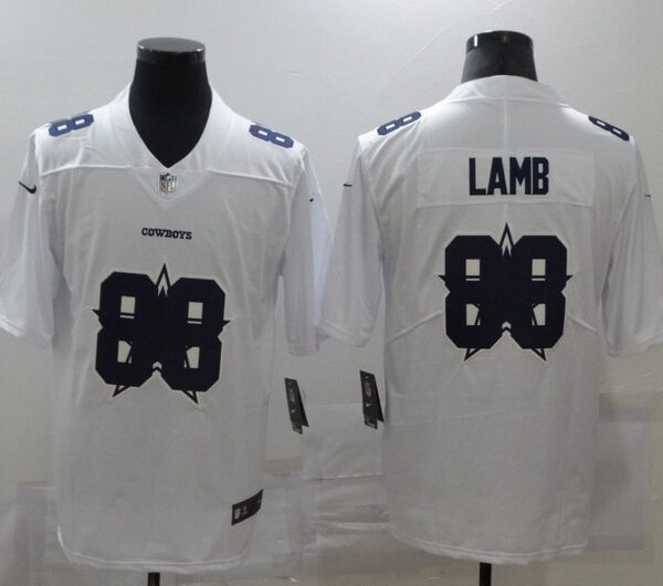 Men’s Dallas Cowboys #88 CeeDee Lamb White 2020 Shadow Logo Vapor Untouchable Stitched NFL Nike Limited Jersey