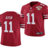 Men’s San Francisco 49ers #11 Brandon Aiyuk Red 2021 75th Anniversary Vapor Untouchable Limited Stitched NFL Jersey