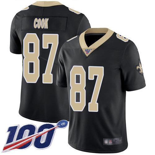 Nike Saints #87 Jared Cook Black Team Color Men’s Stitched NFL 100th Season Vapor Limited Jersey