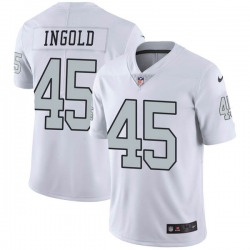 Men’s Las Vegas Raiders #45 Alec Ingold Limited White Color Rush Jersey