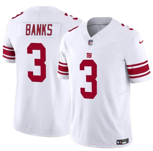 Men’s New York Giants #3 Deonte Banks White 2023 F.U.S.E. Vapor Untouchable Limited Football Stitched Jersey