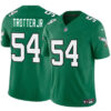 Men’s Philadelphia Eagles #54 Jeremiah Trotter Jr Green 2024 Draft F.U.S.E. Vapor Untouchable Throwback Limited Football Stitched Jersey
