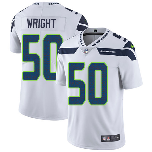 Men’s Seattle Seahawks #50 K.J. Wright White Nike NFL Road Vapor Untouchable Limited Jersey