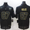 Men’s Kansas City Chiefs #87 Travis Kelce Black 2020 Salute To Service Stitched NFL Nike Limited Jersey