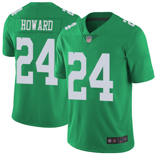 Nike Eagles #24 Jordan Howard Green Men’s Stitched NFL Limited Rush Jersey