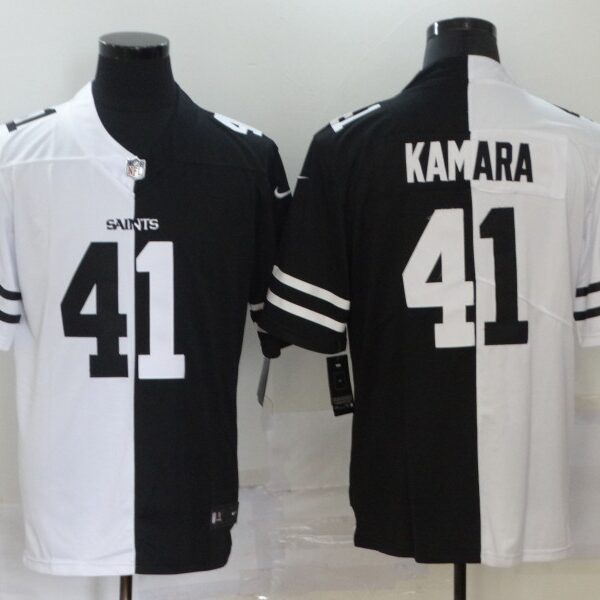 Men’s New Orleans Saints #41 Alvin Kamara White Black Peaceful Coexisting 2020 Vapor Untouchable Stitched NFL Nike Limited Jersey