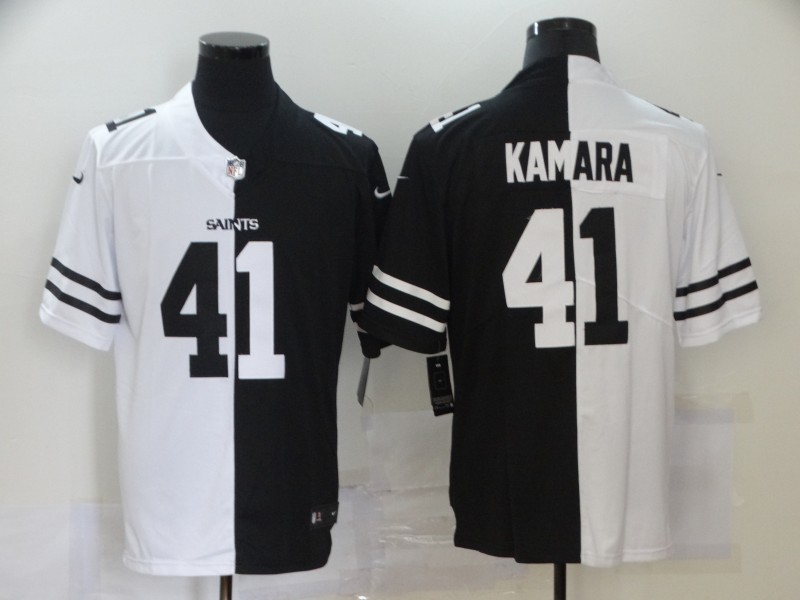 Men’s New Orleans Saints #41 Alvin Kamara White Black Peaceful Coexisting 2020 Vapor Untouchable Stitched NFL Nike Limited Jersey
