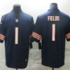 Men’s Chicago Bears #1 Justin Fields Navy Blue 2021 Vapor Untouchable Stitched NFL Nike Limited Jersey