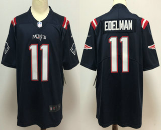 Men’s New England Patriots #11 Julian Edelman Navy Blue 2020 Color Rush Stitched NFL Nike Limited Jersey