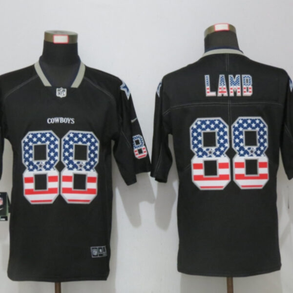 Men’s Dallas Cowboys #88 CeeDee Lamb 2020 USA Flag Fashion Black Color Rush Stitched Nike Limited Jersey