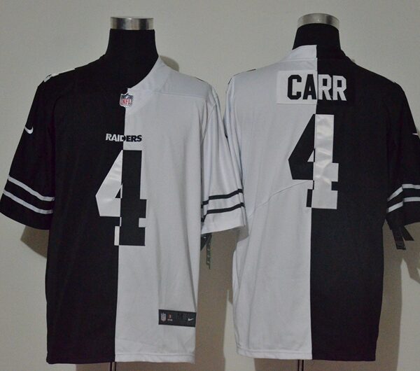 Men’s Las Vegas Raiders #4 Derek Carr Black White Peaceful Coexisting 2020 Vapor Untouchable Stitched NFL Nike Limited Jersey
