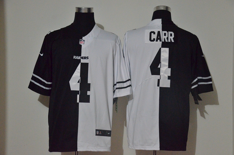 Men’s Las Vegas Raiders #4 Derek Carr Black White Peaceful Coexisting 2020 Vapor Untouchable Stitched NFL Nike Limited Jersey
