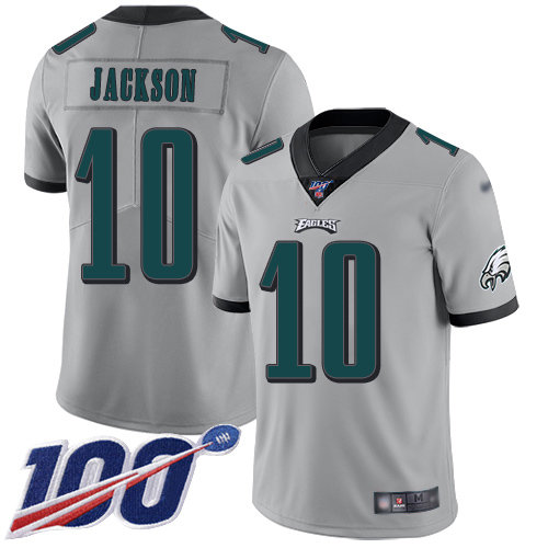 Nike Eagles #10 DeSean Jackson Silver Men’s Stitched NFL Limited Inverted Legend 100th Season Jersey