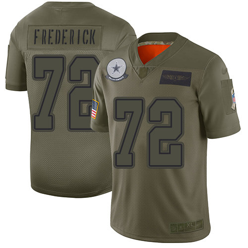 Nike Cowboys #72 Travis Frederick Camo Men’s Stitched NFL Limited 2019 Salute To Service Jersey