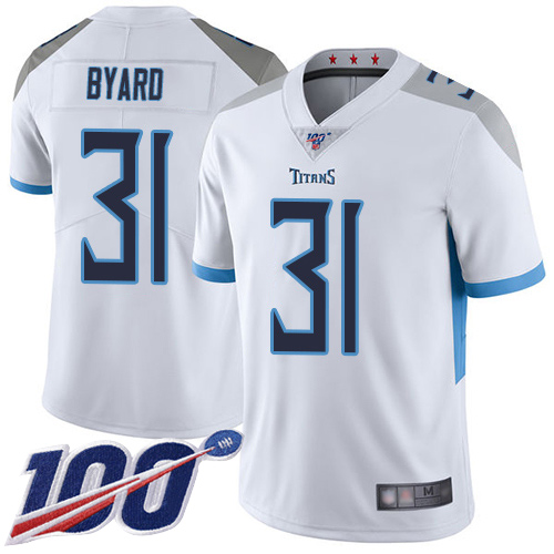 Nike Titans #31 Kevin Byard White Men’s Stitched NFL 100th Season Vapor Limited Jersey