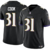 Men’s Baltimore Ravens #31 Dalvin Cook Black 2024 F.U.S.E. Vapor Limited Football Stitched Jersey